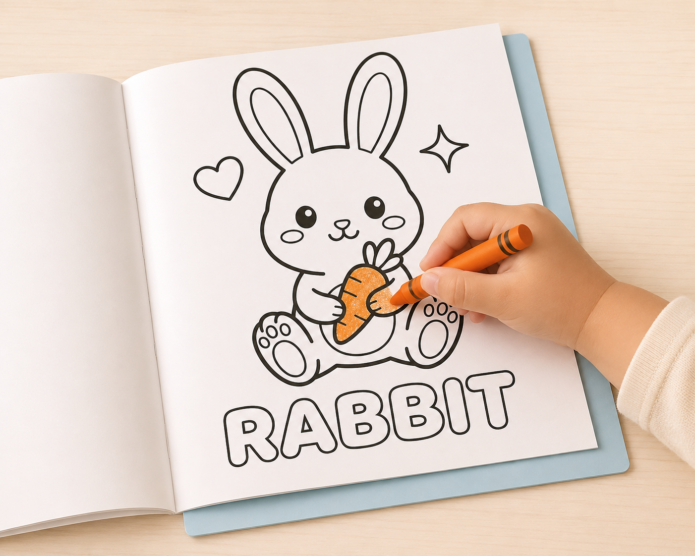 Little Pause Pages coloring page with a backing board underneath